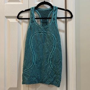 Teal Lululemon race back tank top